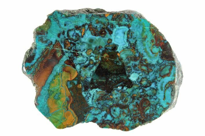 Polished Banded Chrysocolla - Bagdad Mine, Arizona #167259